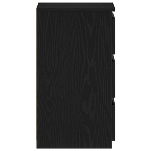 Comodini 2 pz Nero Rovere 40x35x62,5 cm Legno ingegnerizzato