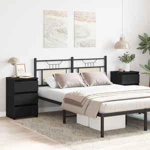 Comodini 2 pz Nero Rovere 40x35x62,5 cm Legno ingegnerizzato