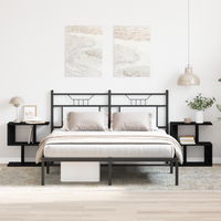 Comodino 2 pezzi Rovere Nero 50x30x51,5 cm Legno ingegnerizzato