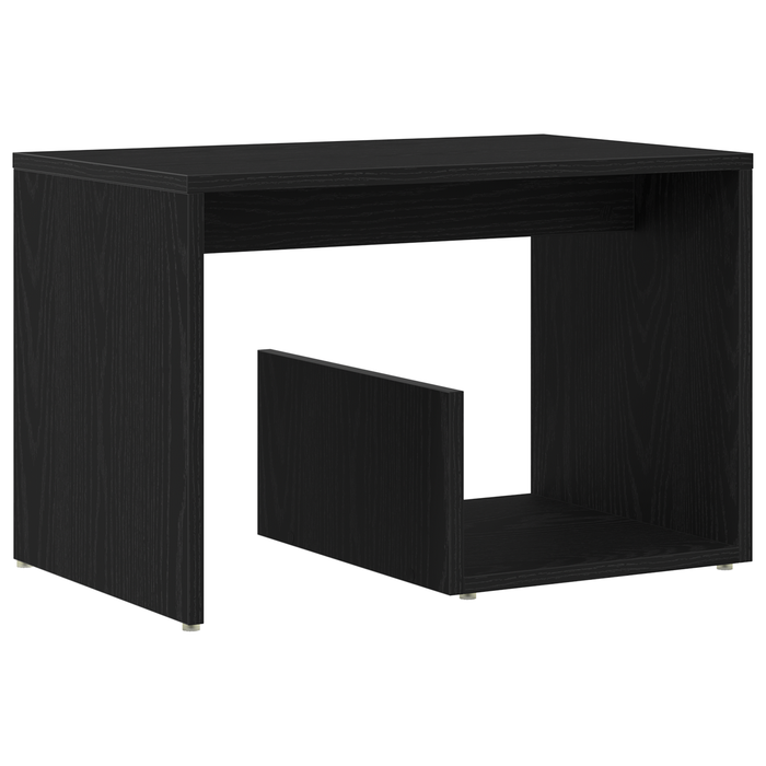 Tavolino  Nero Rovere 59x36x38 cm Legno ingegnerizzato