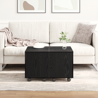 Tavolino  Nero Rovere 60x60x38 cm in legno ingegnerizzato