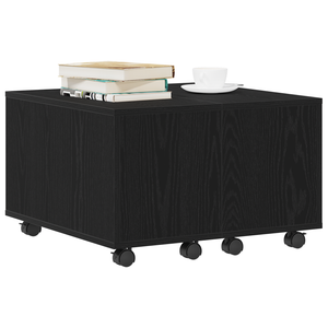 Tavolino  Nero Rovere 60x60x38 cm in legno ingegnerizzato