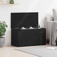 Cassa di stoccaggio  in Nero Rovere, 84x42x46 cm, in legno ingegnerizzato
