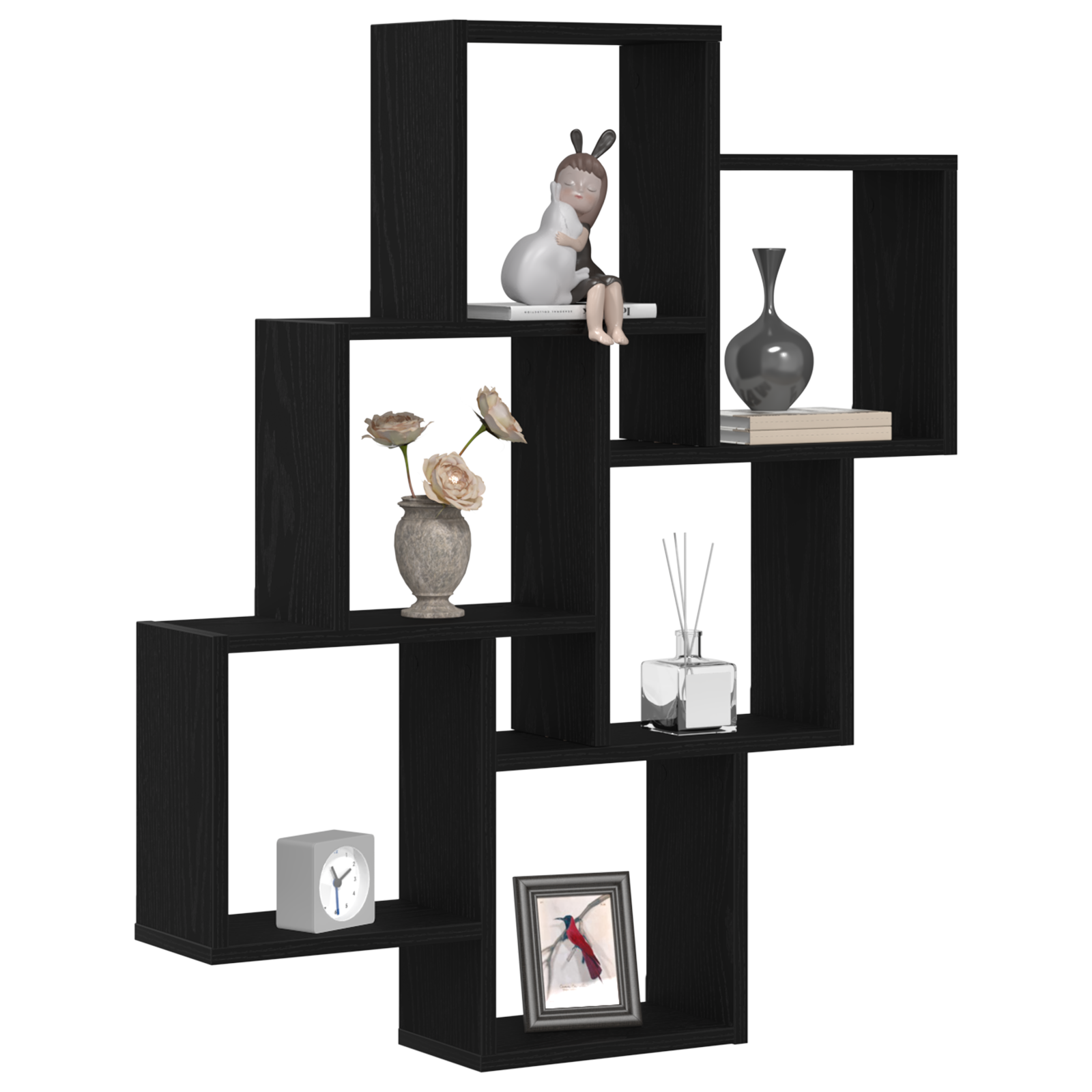 Armadio a muro  Nero Rovere 78x15x92 cm in legno ingegnerizzato