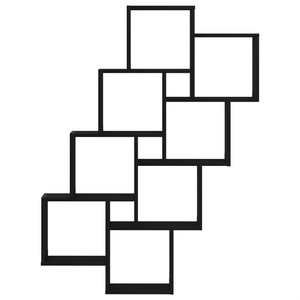 Armadio a Muro  Nero Rovere 90x15x119,5 cm in Legno Ingegnerizzato