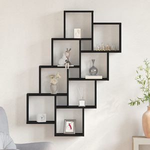 Armadio a Muro  Nero Rovere 90x15x119,5 cm in Legno Ingegnerizzato