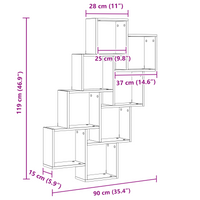 Armadio a Muro  Nero Rovere 90x15x119,5 cm in Legno Ingegnerizzato