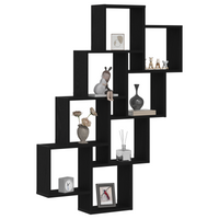 Armadio a Muro  Nero Rovere 90x15x119,5 cm in Legno Ingegnerizzato