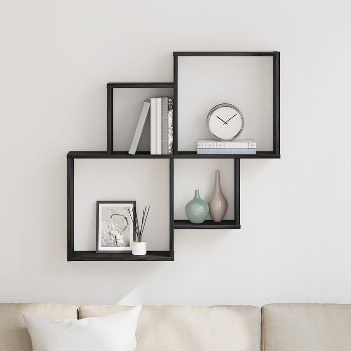 Armadio a muro  Nero Rovere 80x15x78,5 cm in legno ingegnerizzato