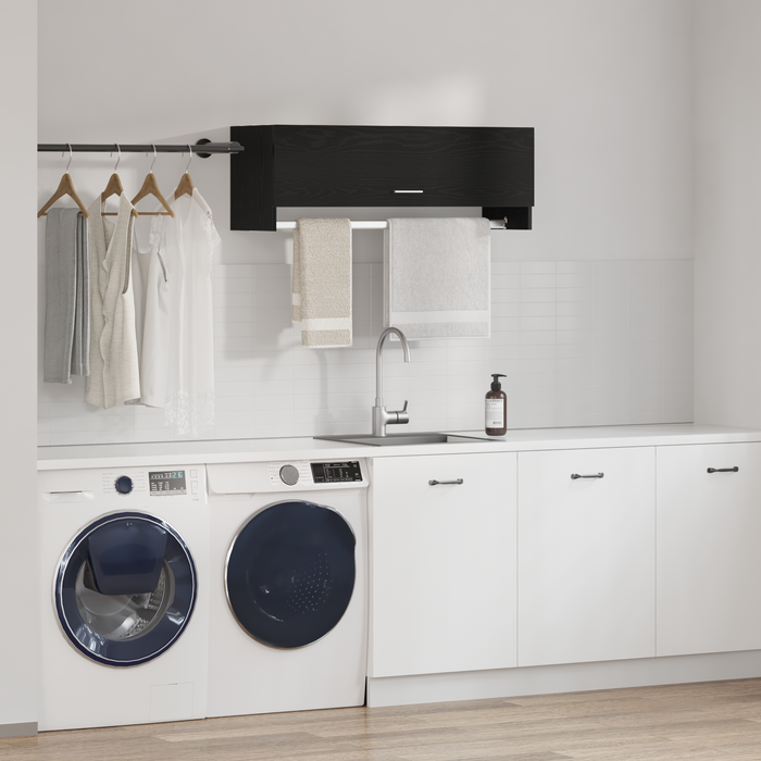 Armadio  Nero Rovere 100x32,5x35 cm in legno ingegnerizzato