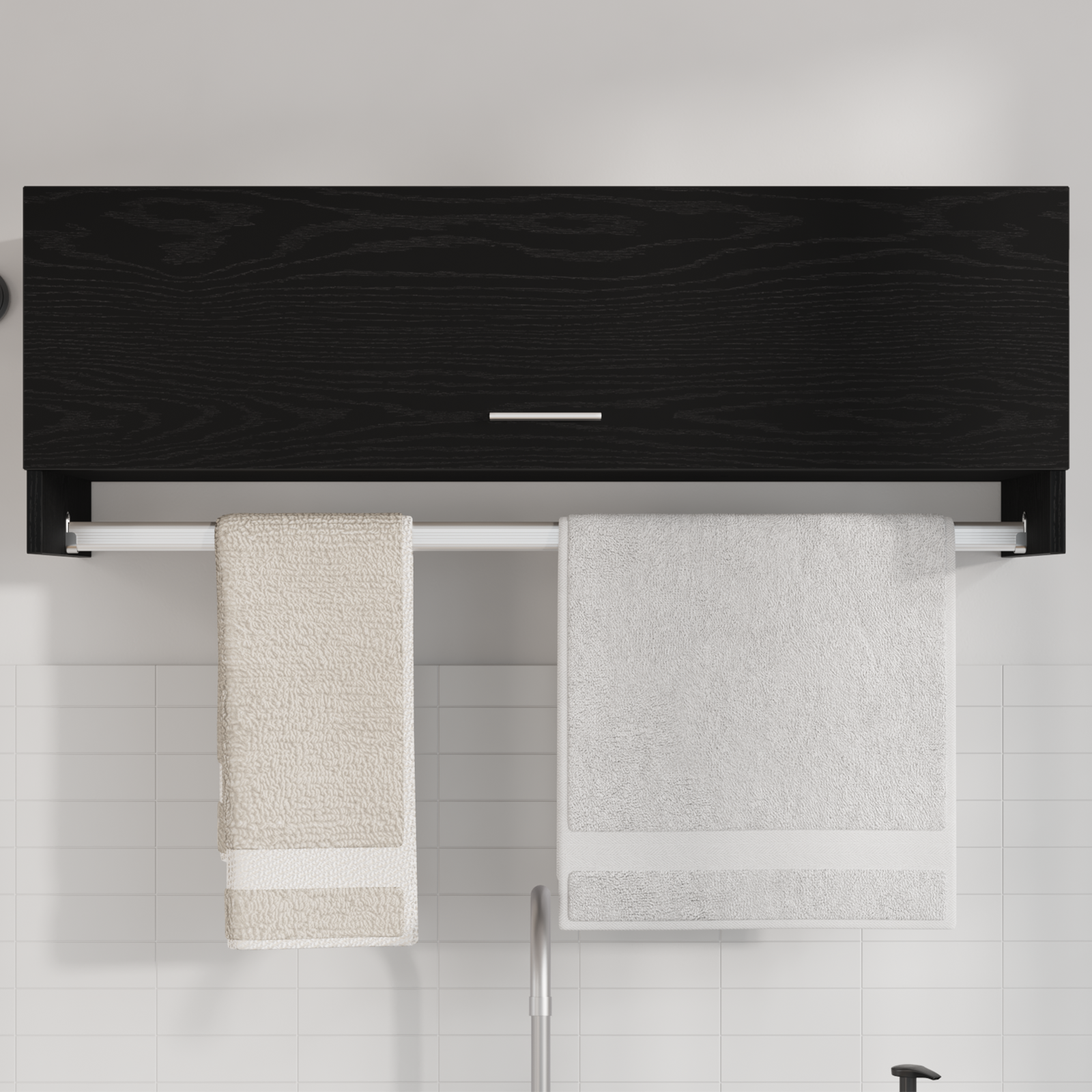 Armadio  Nero Rovere 100x32,5x35 cm in legno ingegnerizzato