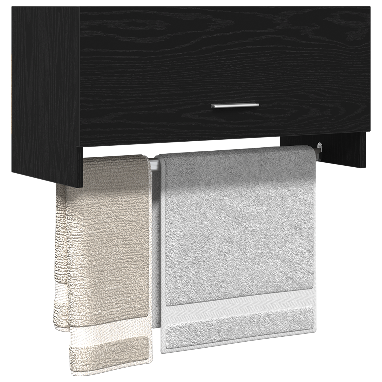 Armadio  Nero Rovere 70x32,5x35 cm in Legno Ingegnerizzato