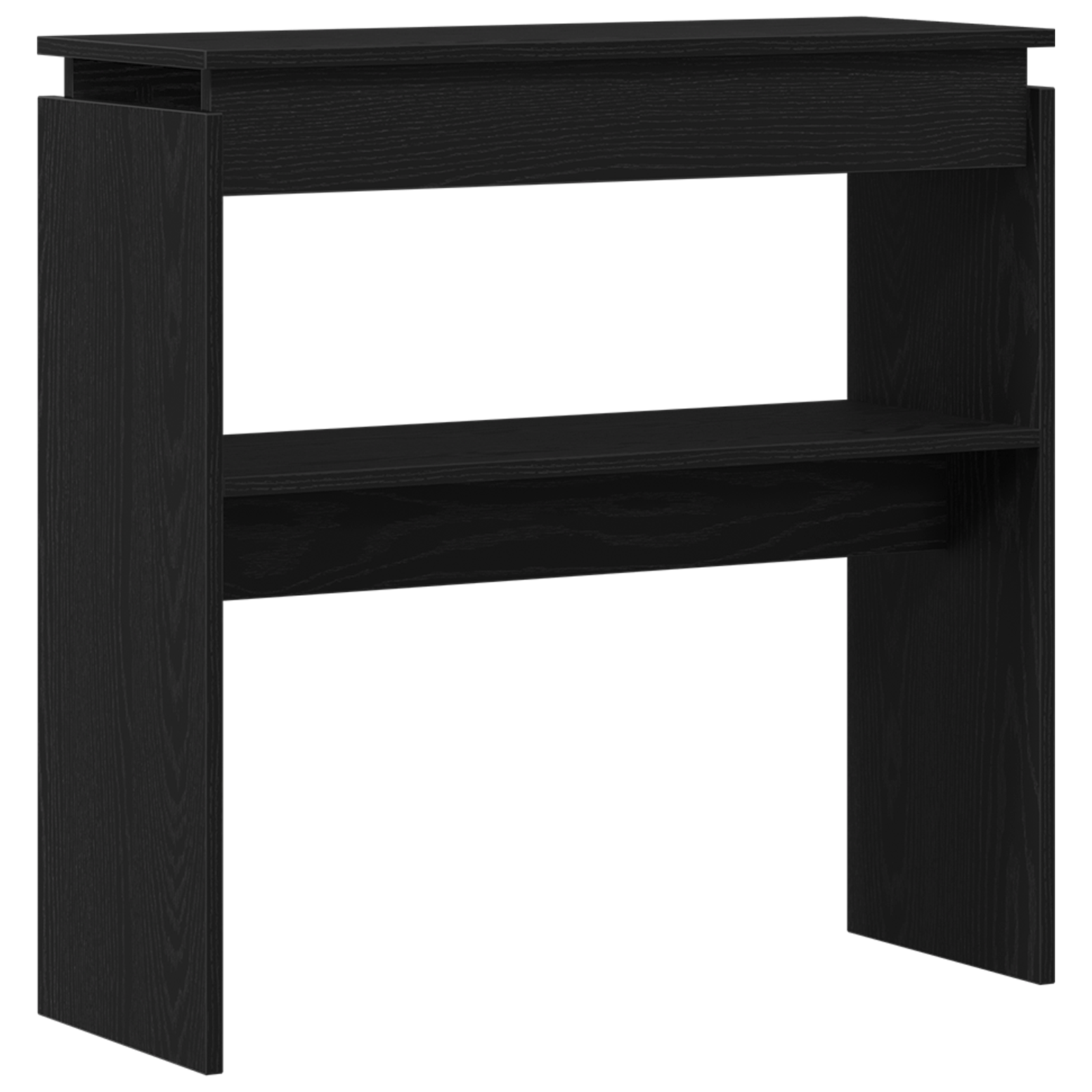 Tavolo Consolle  Nero Rovere 80x30x80 cm in Legno Ingegnerizzato