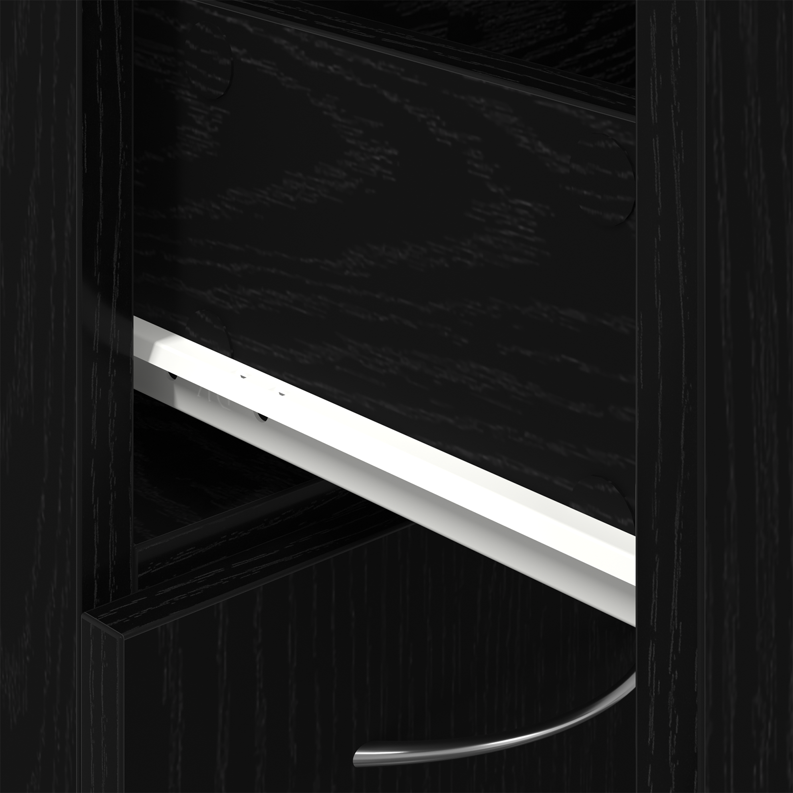 Armadio da bagno  Nero Rovere 25x25x170 cm in legno ingegnerizzato