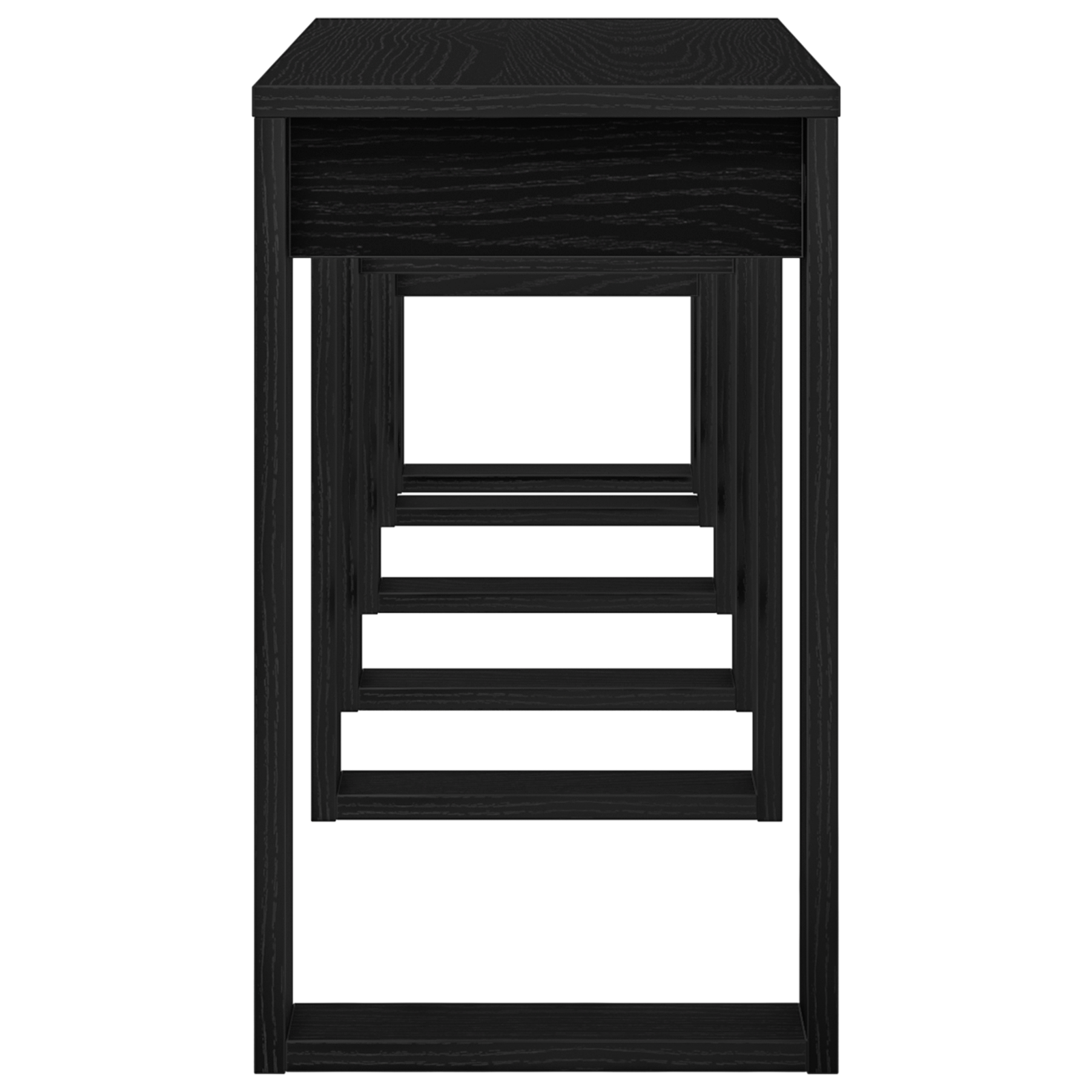 Set di 3 tavoli da annidamento in quercia nera in legno ingegnerizzato