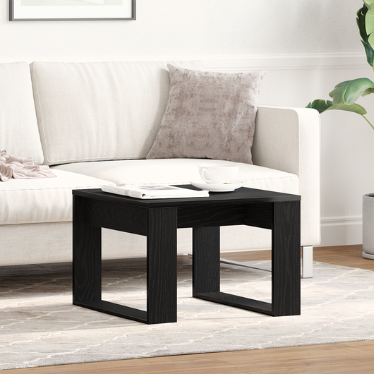 Tavolo laterale in rovere nero - 50x50x35 cm, realizzato in legno ingegnerizzato