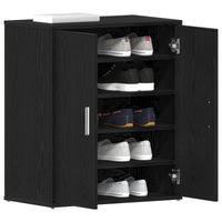 Armadio per scarpe  Nero Rovere 60x35x70 cm in legno ingegnerizzato