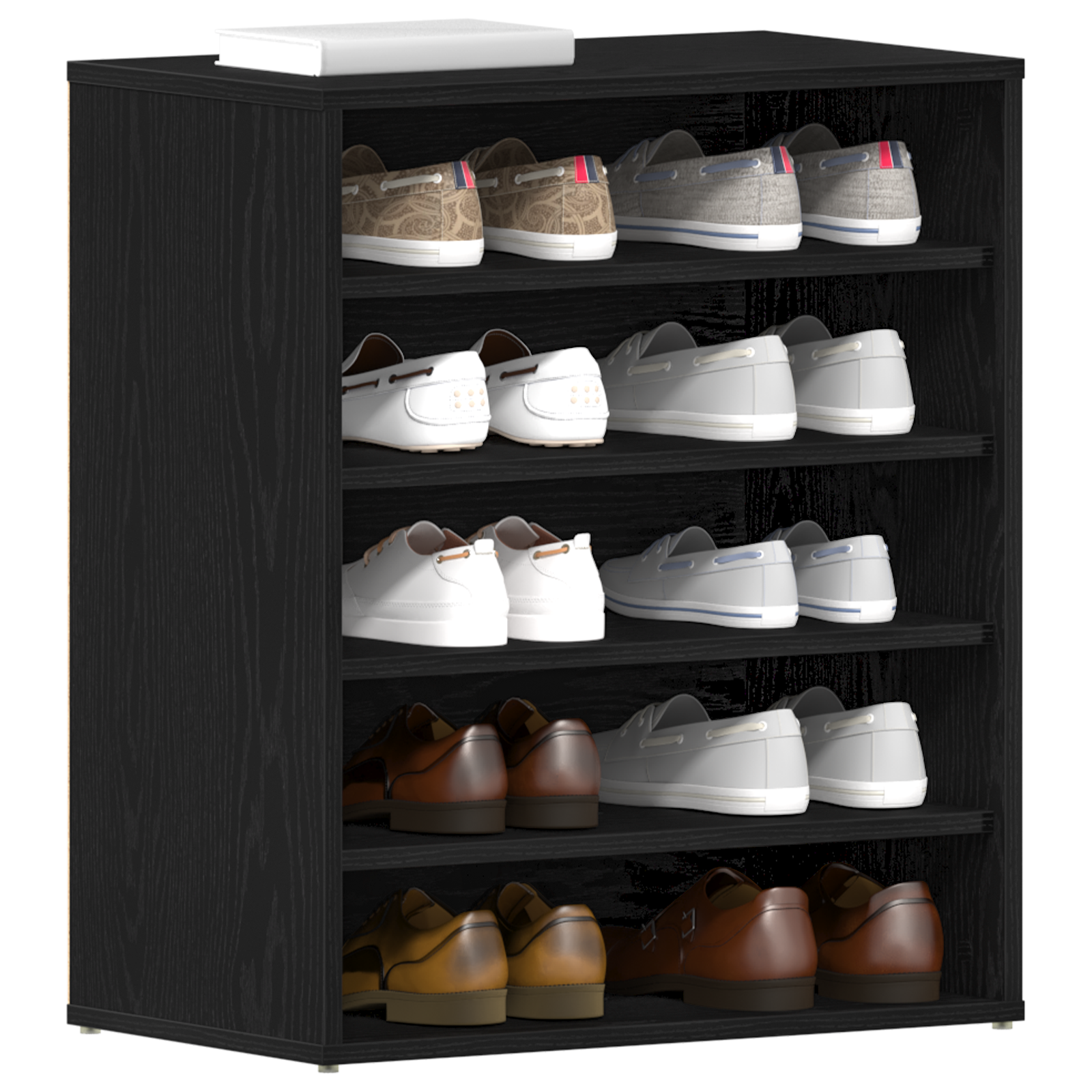 Mobiletto per scarpe  Nero Rovere 60x35x70 cm in legno ingegnerizzato