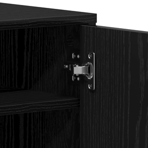 Armadio per scarpe  Nero Rovere 32x35x92 cm in legno ingegnerizzato