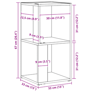 Armadio Angolare  Nero Rovere 33x33x67 cm Legno ingegnerizzato