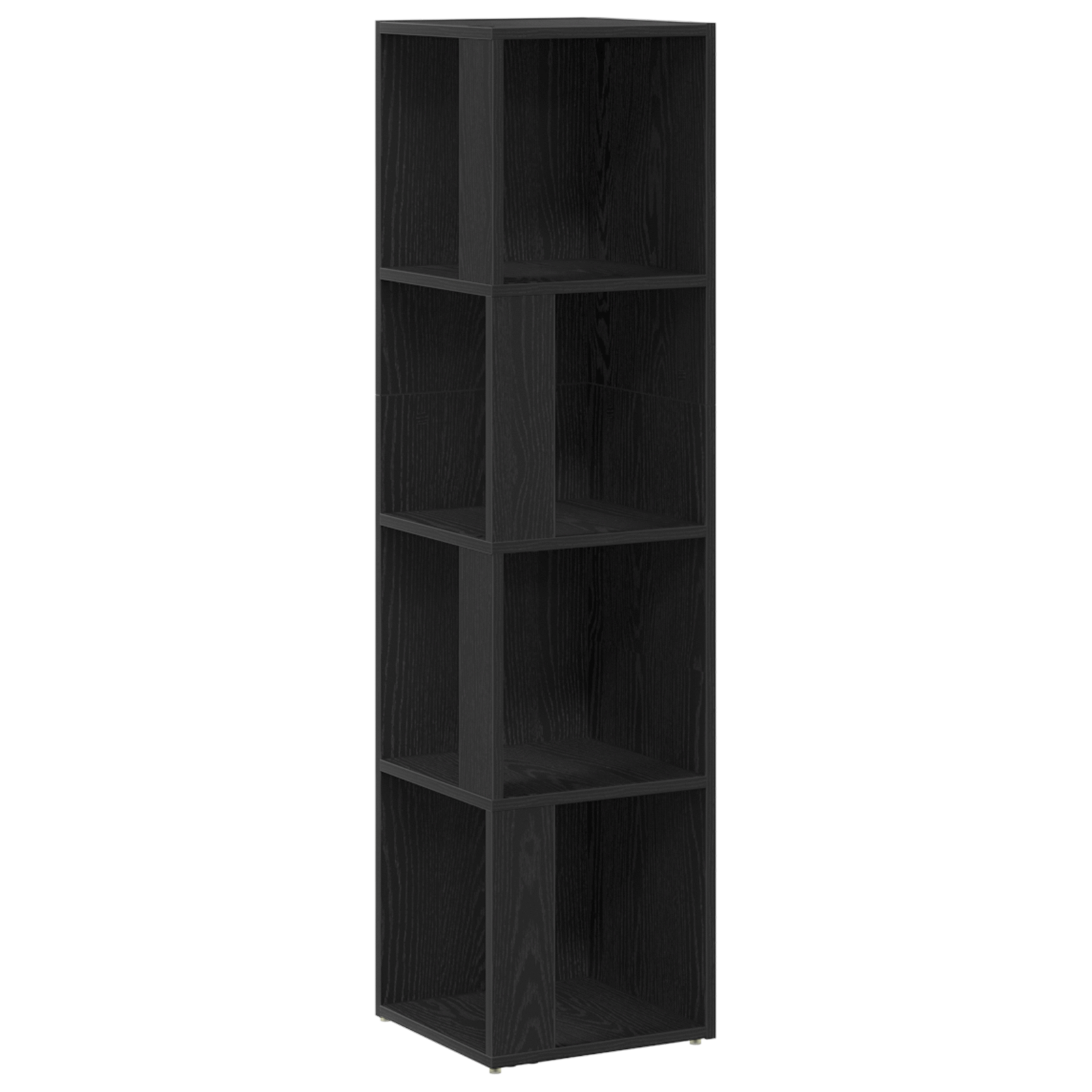 Libreria Nera in Rovere 33x33x132 cm in Legno Ingegnerizzato