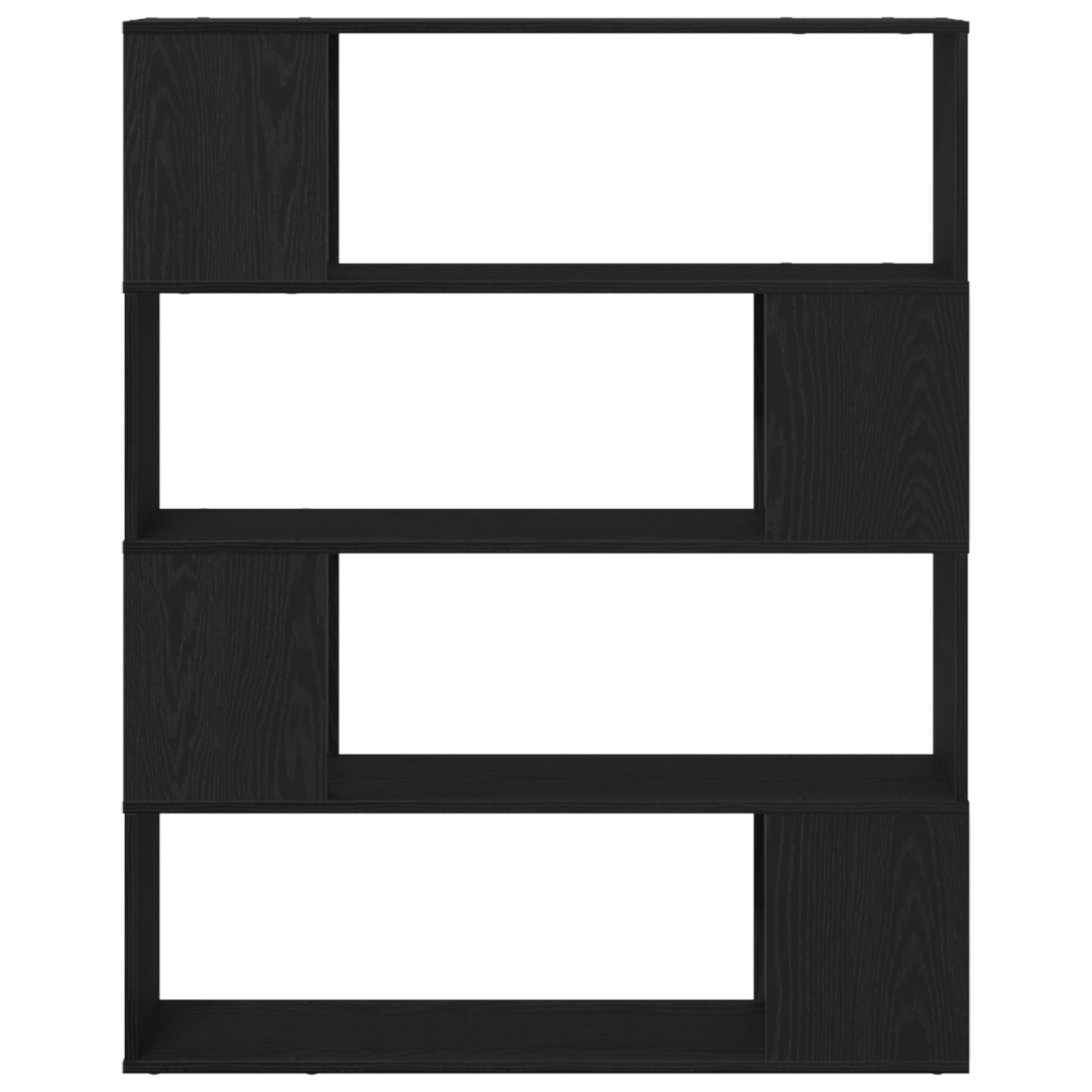 Scaffale  Nero Rovere 100x24x124 cm in legno ingegnerizzato