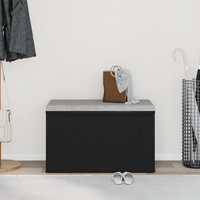 Panchina Hall  nera in rovere 80x40x45 cm in legno ingegnerizzato