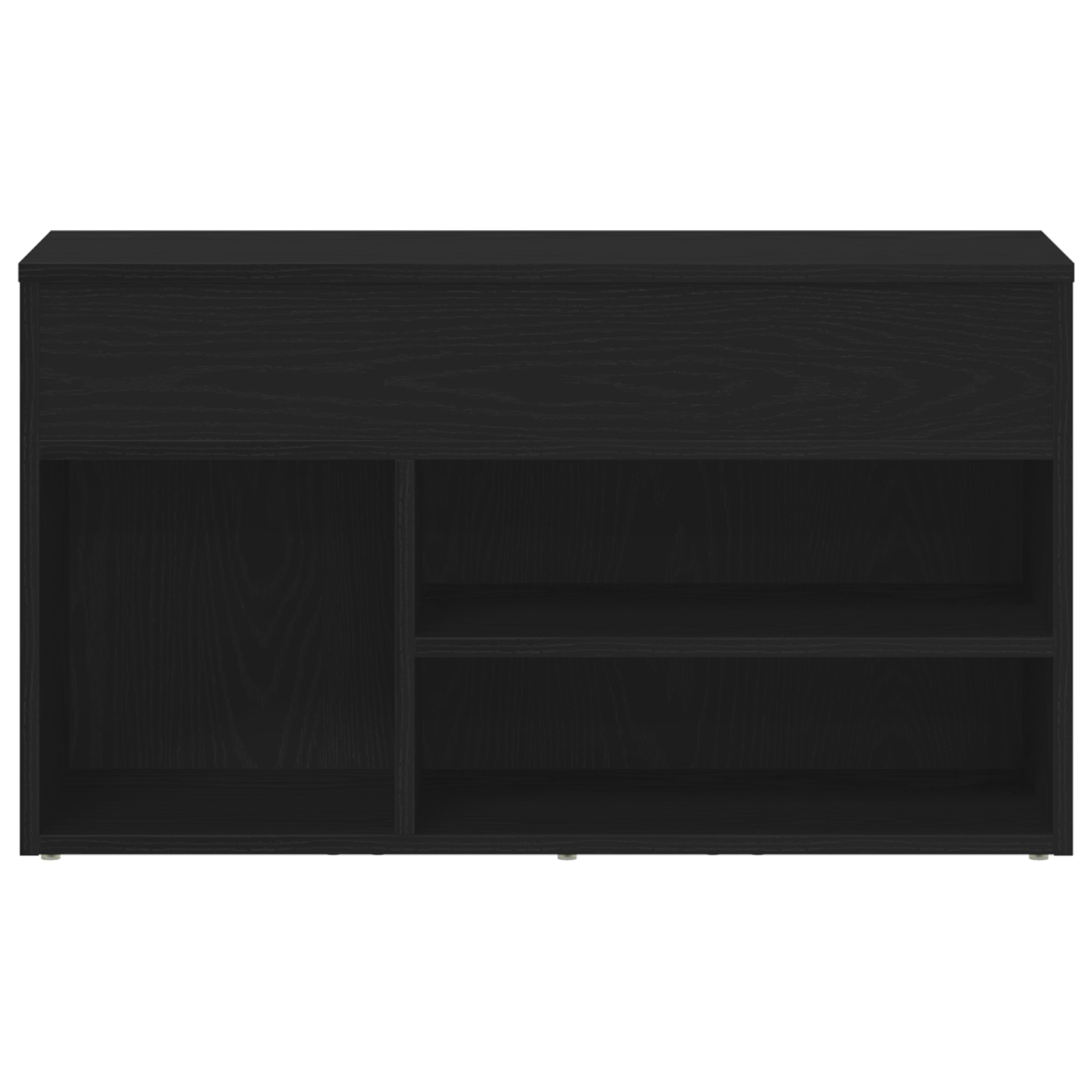 Panca da ingresso  nera in rovere 60x30x45 cm in legno