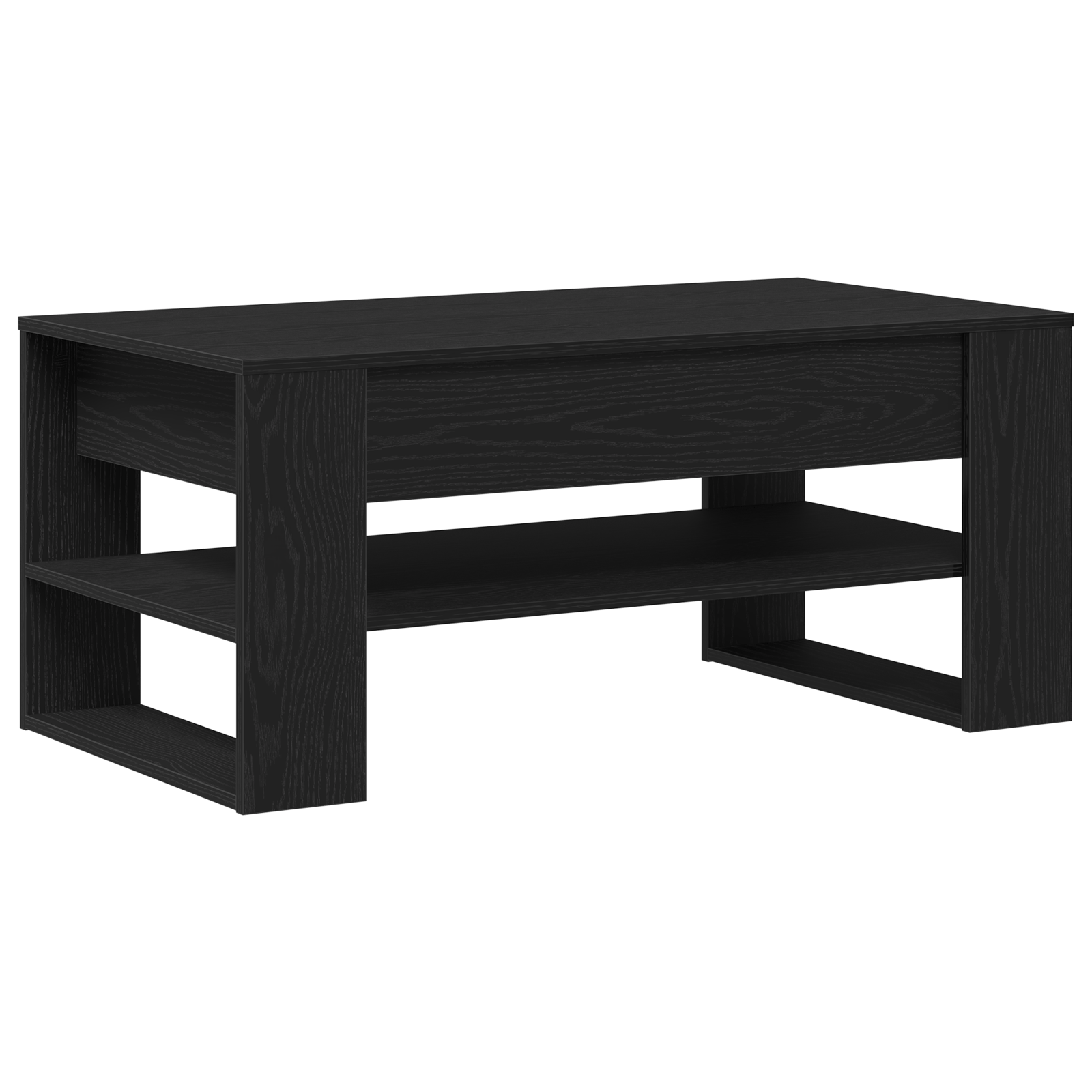Tavolino da caffè in rovere nero 102x55x45 cm in legno ingegnerizzato