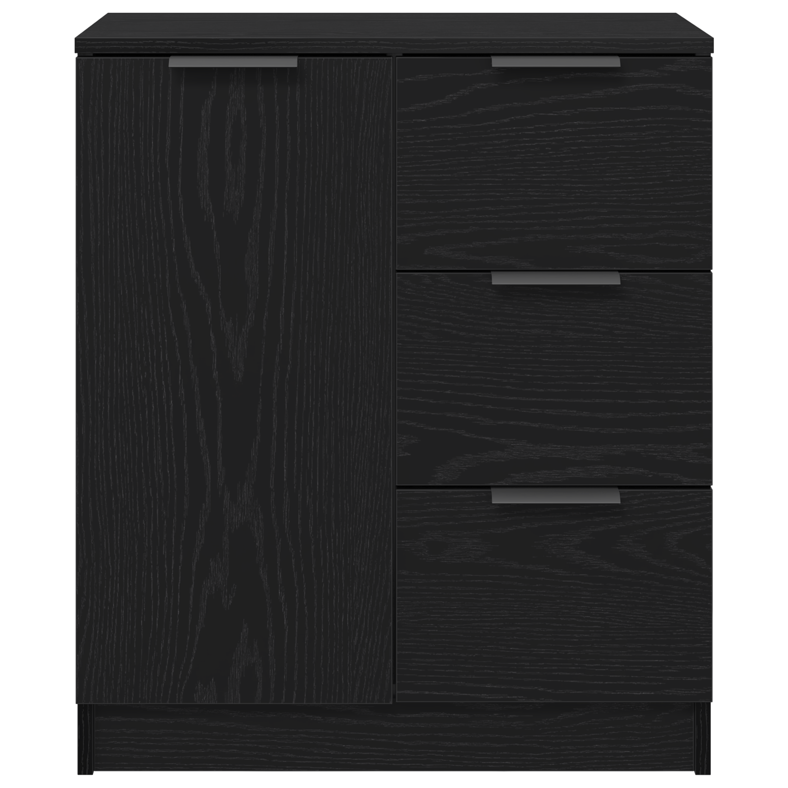 Sideboard Nero in Rovere 60x30x70 cm Realizzato in Legno Ingegnerizzato