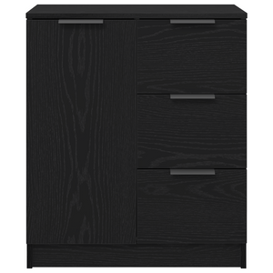 Sideboard Nero in Rovere 60x30x70 cm Realizzato in Legno Ingegnerizzato