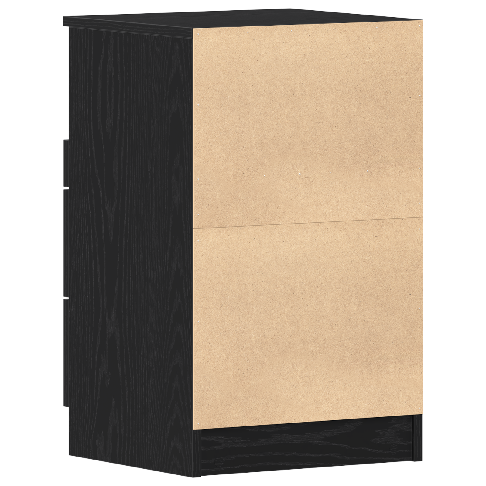 Comodino  Nero Rovere 40x35x65 cm Realizzato in Legno Ingegnerizzato