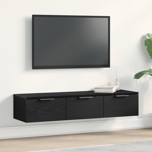 Armadio da parete in rovere nero 102x30x20 cm realizzato in legno ingegnerizzato