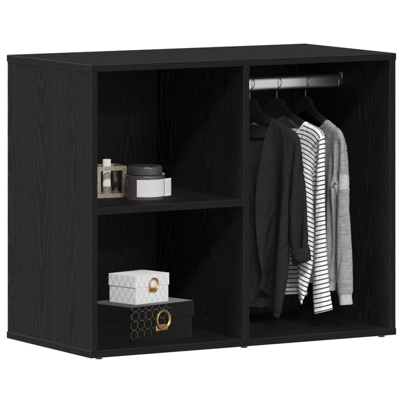 Cabinet cosmetico in rovere nero  - 80x40x65 cm