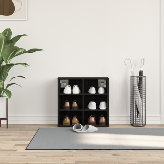 Armadio per scarpe Rovere nero 52,5x30x50 cm