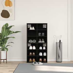 Mobile per Scarpe 2 pz Rovere Nero 52.5x30x50 cm