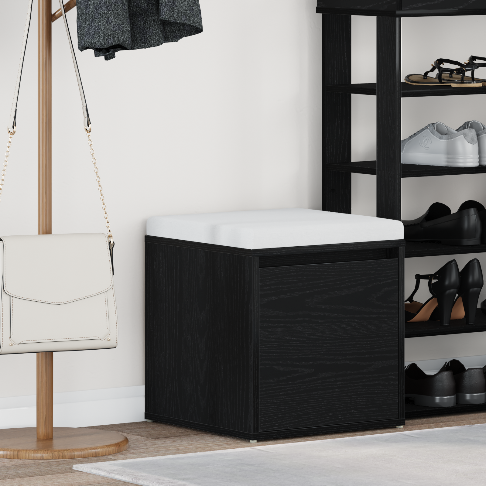 Cassetto Nero Rovere 40,5x40x40 cm Legno ingegnerizzato