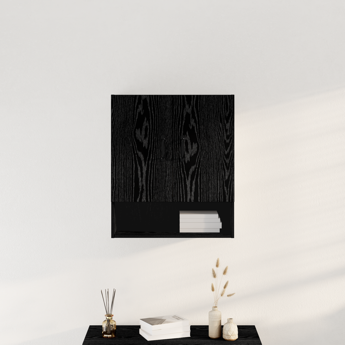 Armadio a muro  Nero Rovere 60x30x70 cm in legno ingegnerizzato