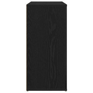 Mobile Vano Scaffale Nero Rovere 80x33x70 cm Legno Ingegnerizzato