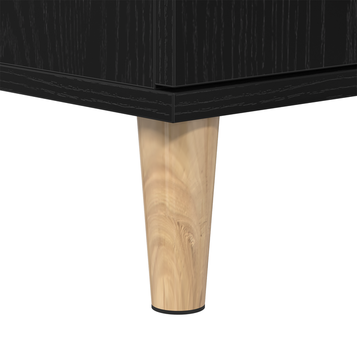 Armadio da bagno  Nero Rovere 30x30x190 cm Legno ingegnerizzato