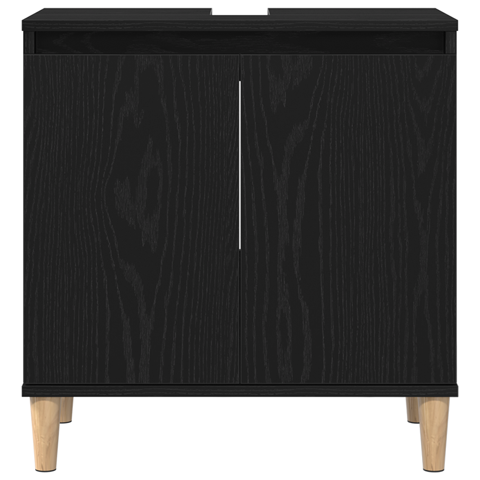 Mobile Lavabo Nero Rovere 58x33x60 cm Legno Ingegnerizzato