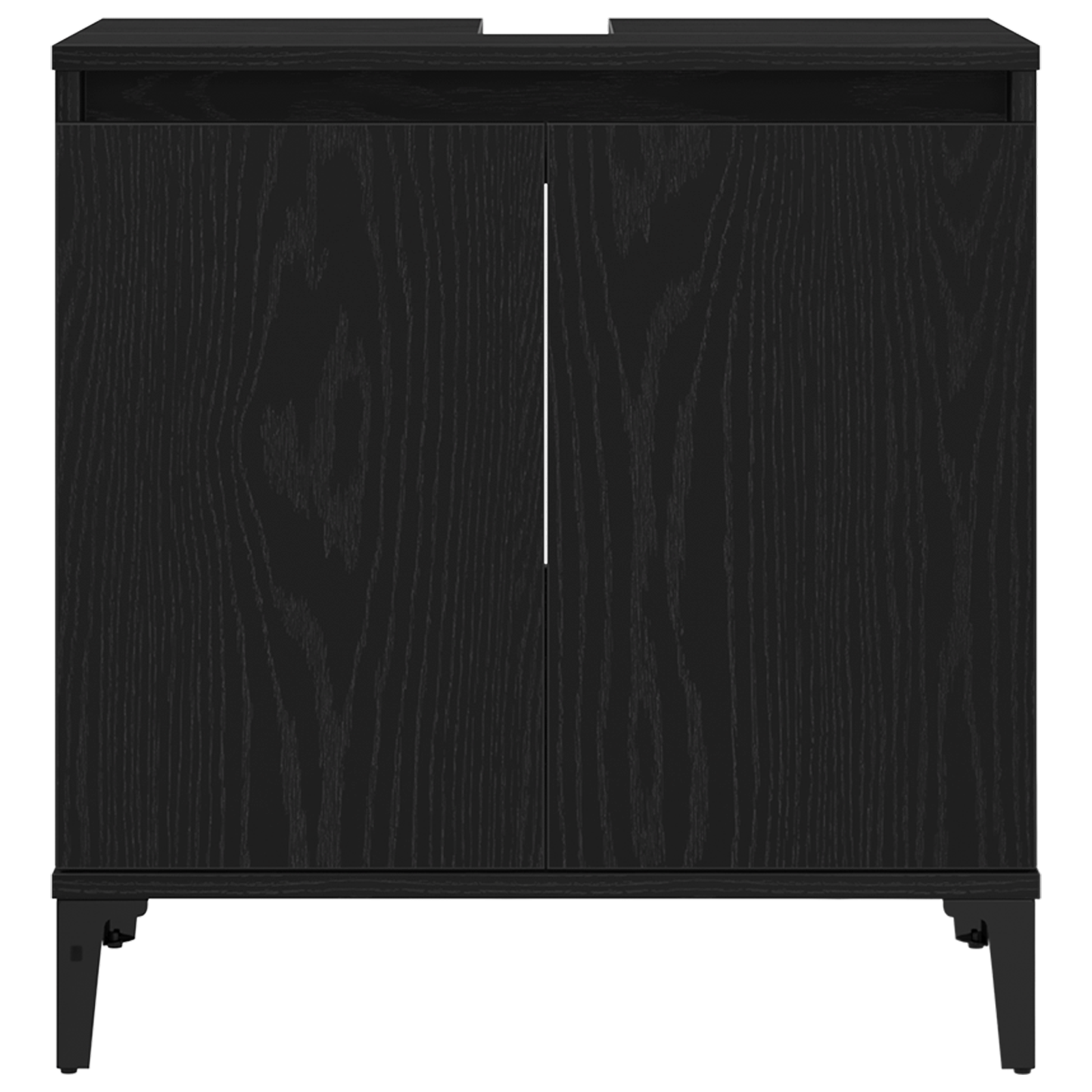 Mobile Lavabo  Nero Rovere 58x33x60 cm Legno Ingegnerizzato
