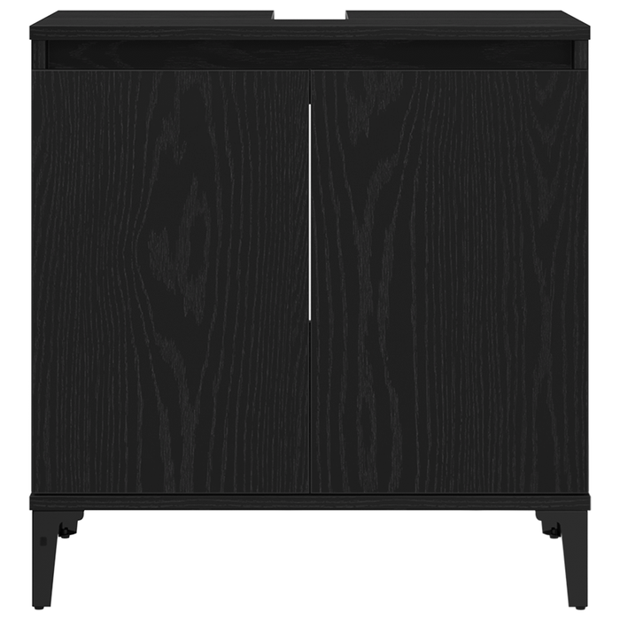 Mobile Lavabo  Nero Rovere 58x33x60 cm Legno Ingegnerizzato
