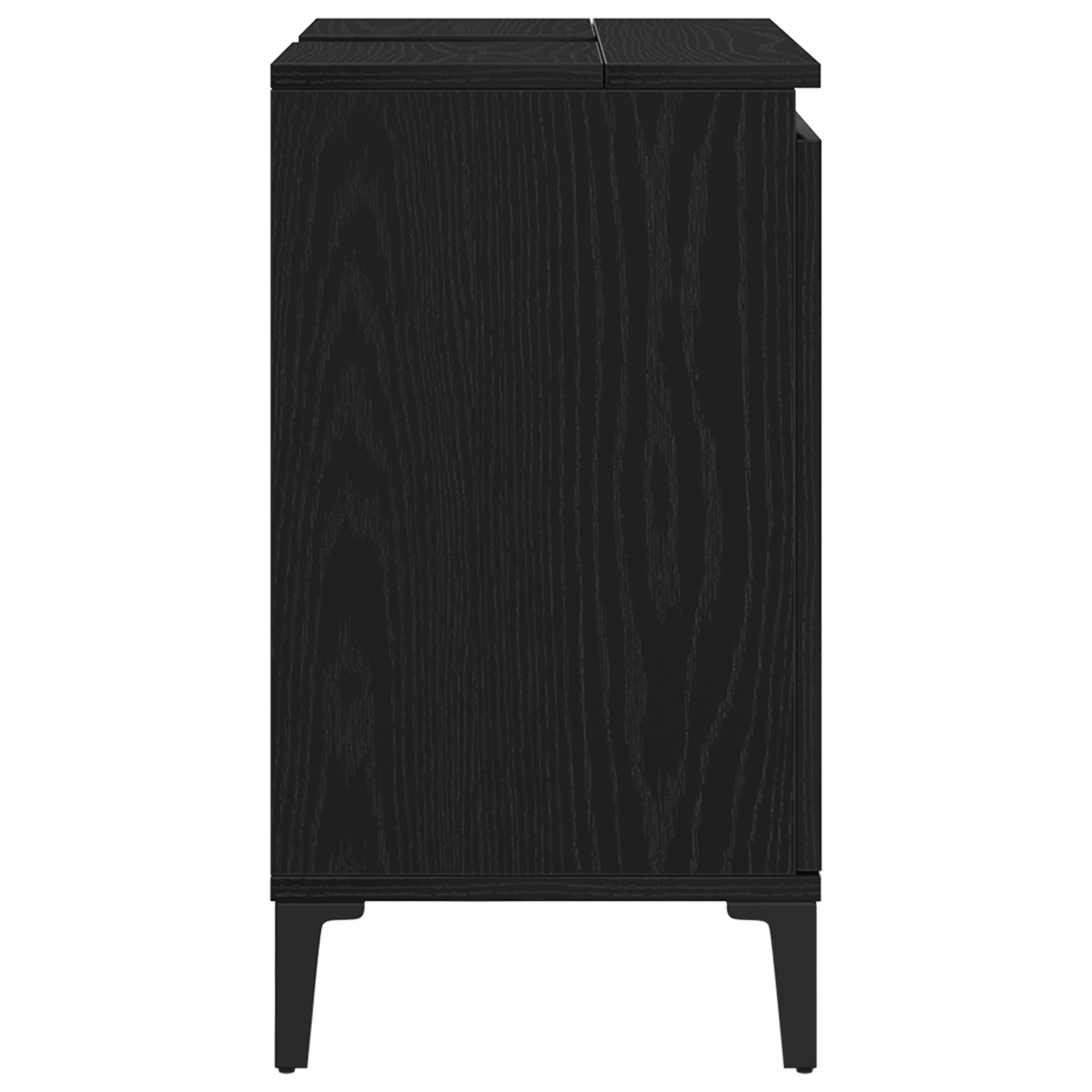 Mobile Lavabo  Nero Rovere 58x33x60 cm Legno Ingegnerizzato
