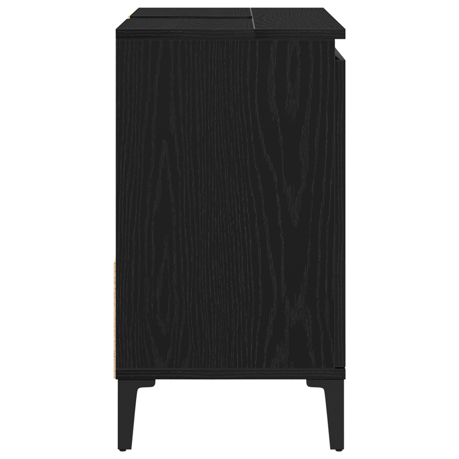 Mobile per Lavabo Nero Rovere 65x33x60 cm in Legno Compresso