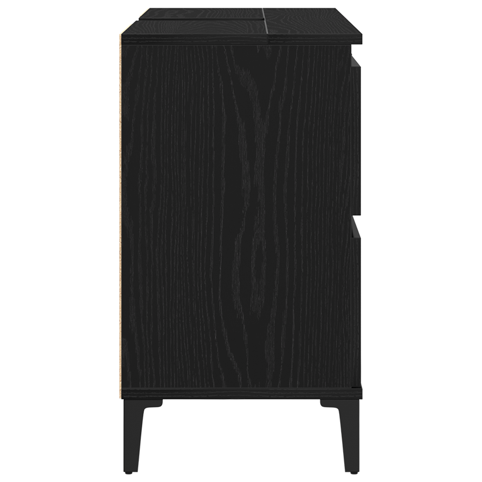 Mobile lavabo  Nero Rovere 80x33x60 cm in legno ingegnerizzato