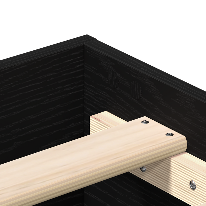 Struttura del Letto  120x200 cm Nero Rovere Finto