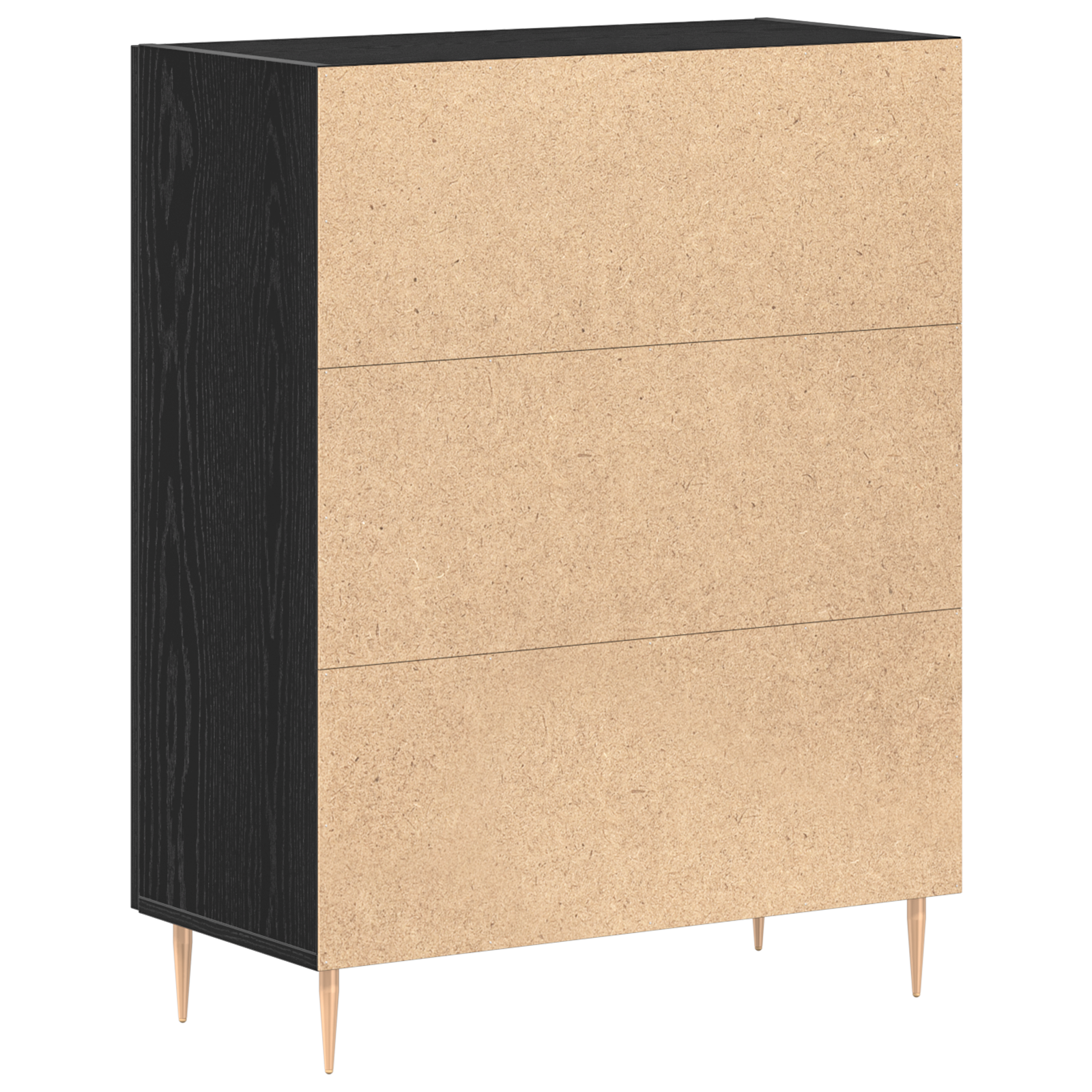Sideboard Nero Rovere 69,5x34x90 cm Legno ingegnerizzato
