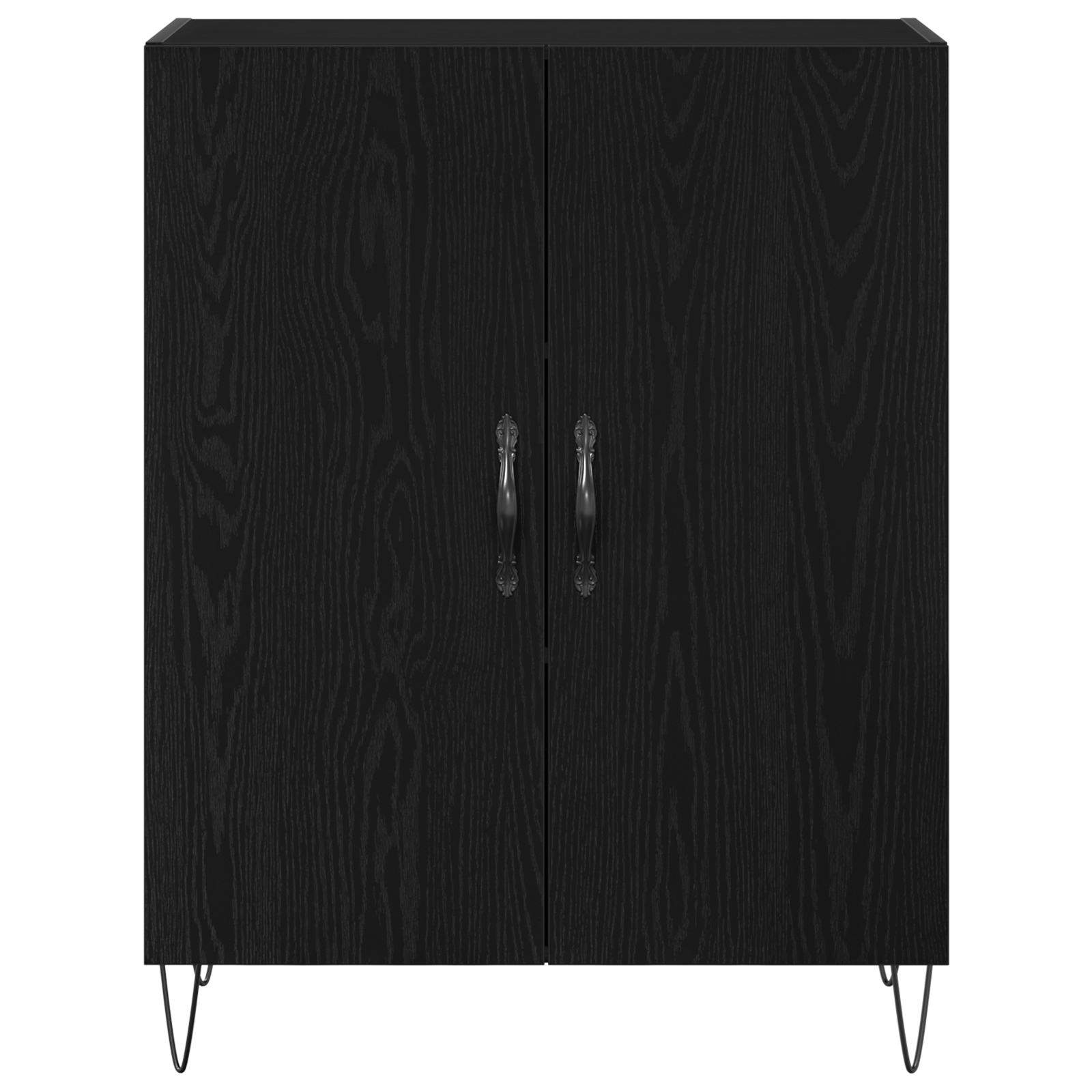 Credenza Nero Rovere 69,5x34x90 cm Legno ingegnerizzato