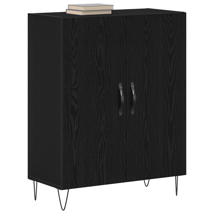 Credenza Nero Rovere 69,5x34x90 cm Legno ingegnerizzato